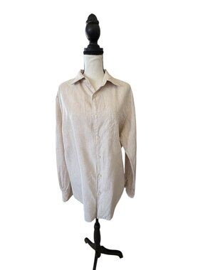 UNI QLO Linen Button Up Blouse Quiet Luxury Staple Wardrobe Size Large